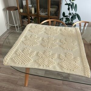 Wool Cream Knitted Blanket